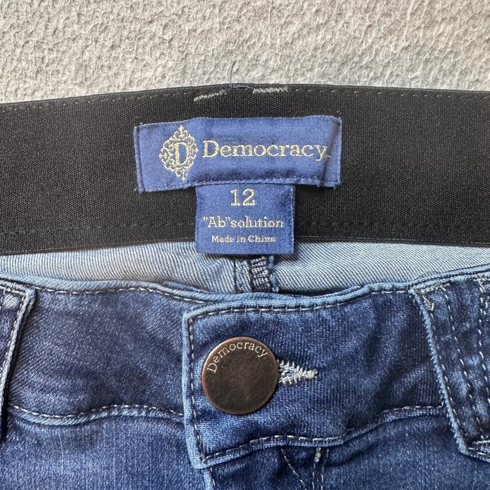 Democracy Jeans Women 12 Ab-solution Skinny Blue Stretch Denim Dark Wash - Picture 3 of 9